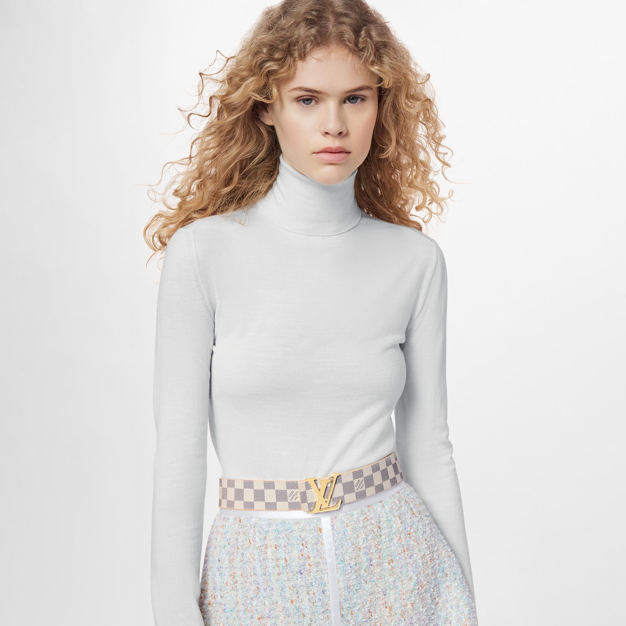 LV Initiales 40mm Reversible Belt Damier Azur Canvas in Women