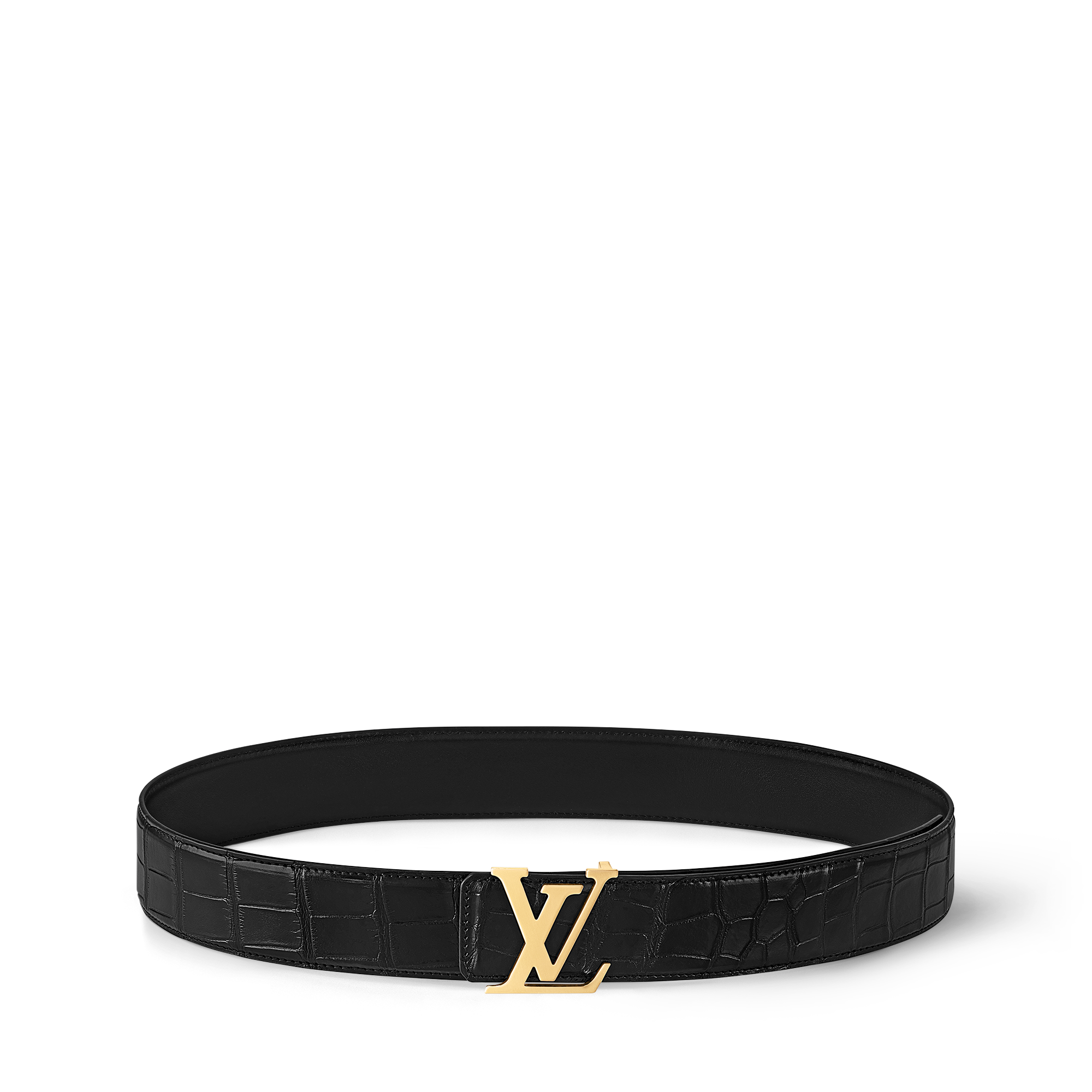 LV Initiales 40mm Reversible Belt Crocodilien Brillant in Men