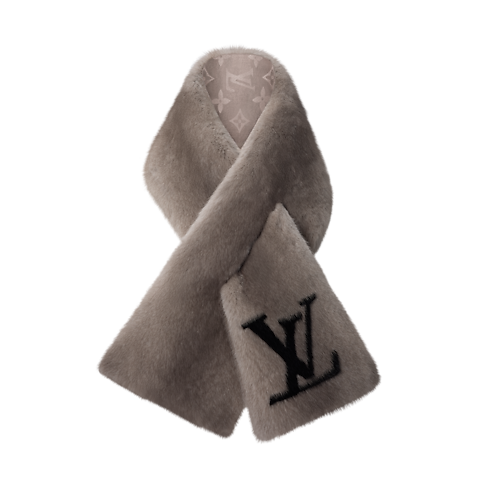 LV Initiales Fur Scarf front view