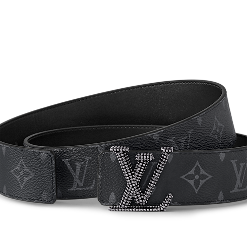 LV Initiales Studs 40mm Reversible Belt Monogram Eclipse Canvas in Men's Accessories Belts collections by Louis Vuitton (Product zoom)