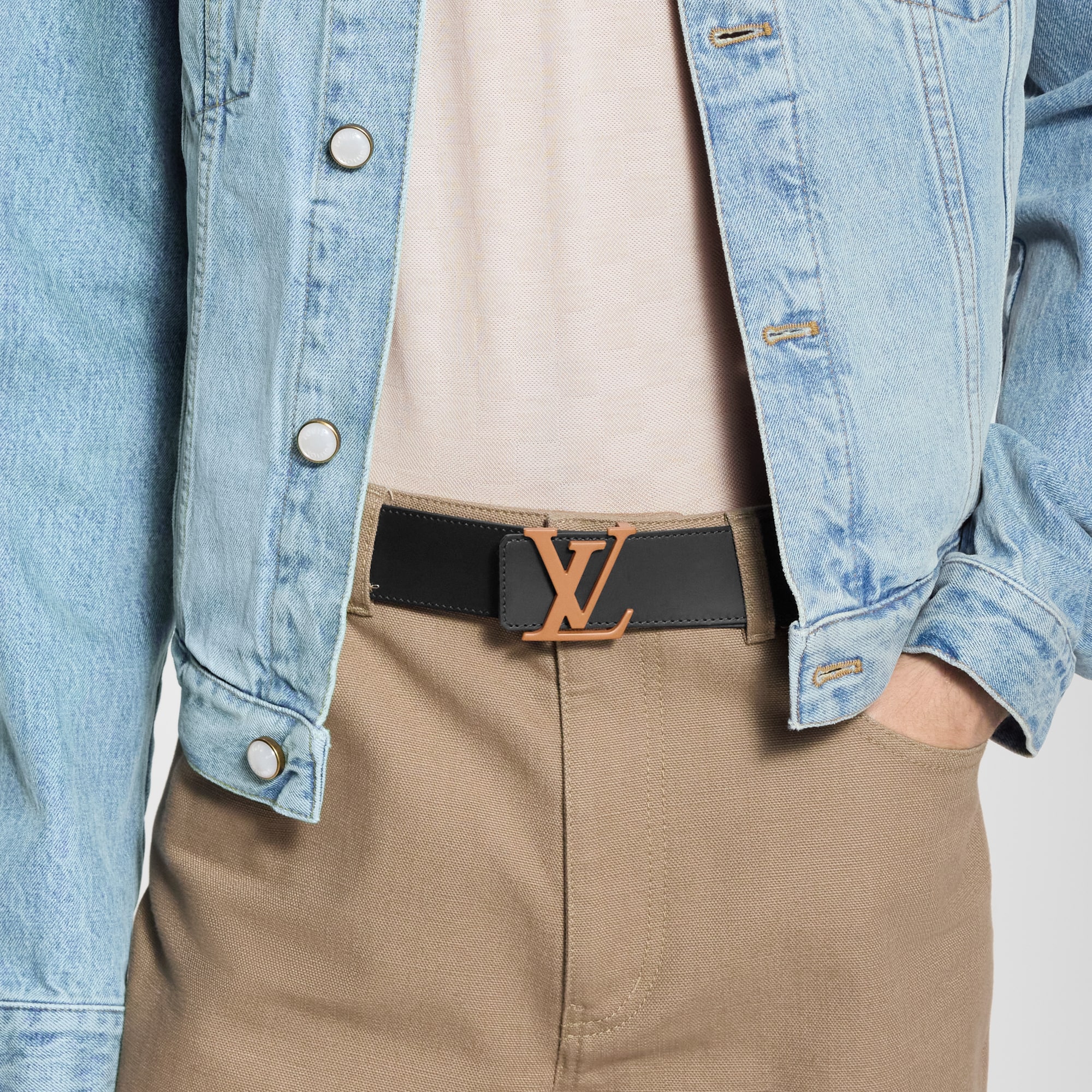 LV Initiales Taurillon Monogram 40mm Reversible Belt  in Men