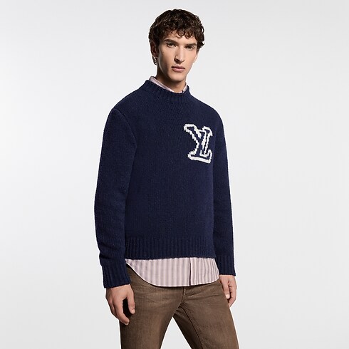LV Intarsia Crewneck in Men's Ready to Wear All Ready-To-Wear collections by Louis Vuitton (Product zoom)