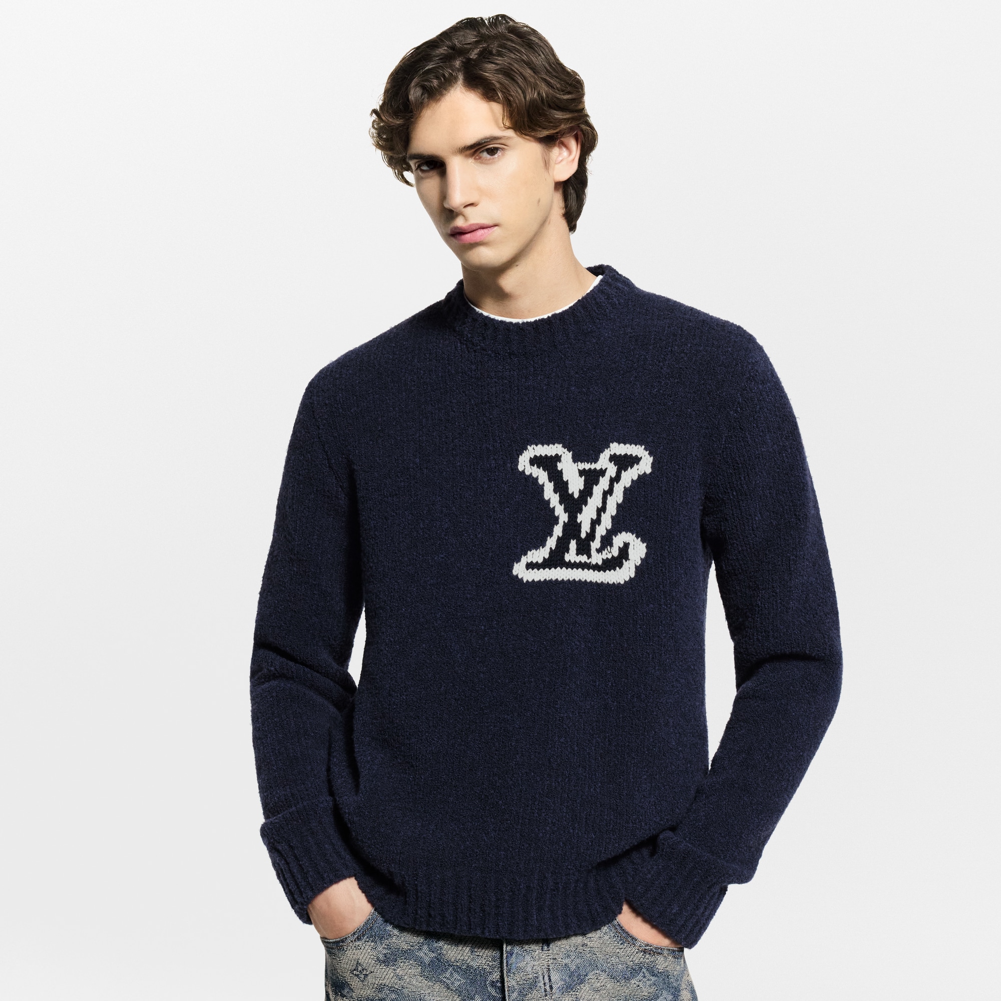LV Intarsia Crewneck  in Men