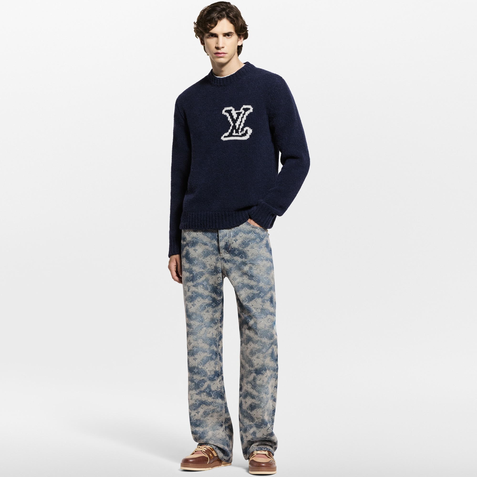 LV Intarsia Crewneck  in Men