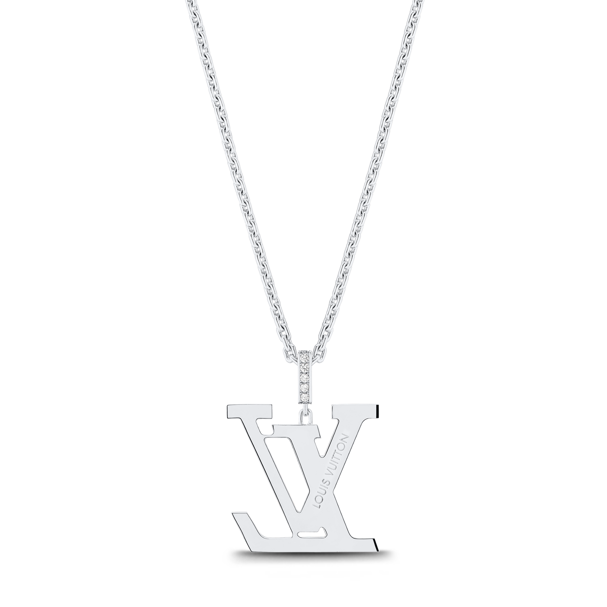 LV Large Pendant, White Gold & Rainbow Gemstones  in Jewelry