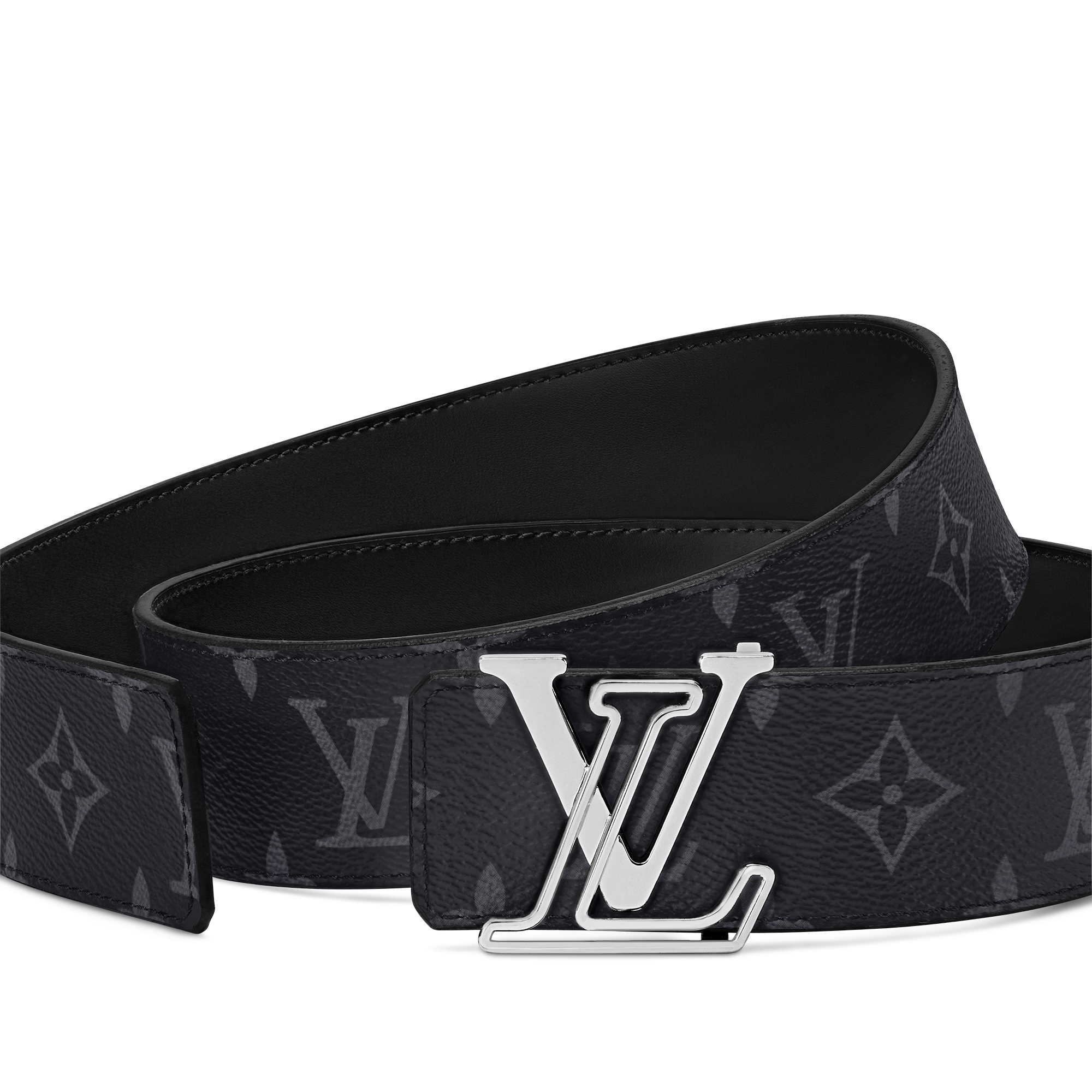 LV Line 40mm Reversible Belt Monogram Eclipse Canvas in Men
