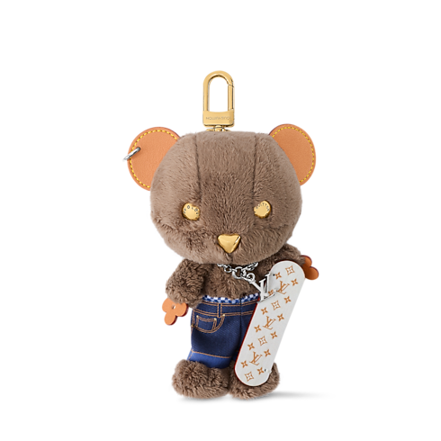LV Louis Bear Skate Bag Charm front view