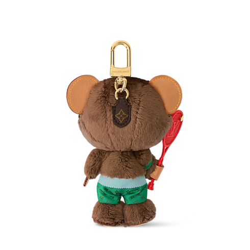 LV Louis Bear Tennis Bag Charm back view