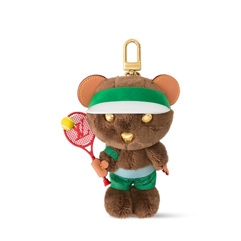 LV Louis Bear Tennis Bag Charm front view