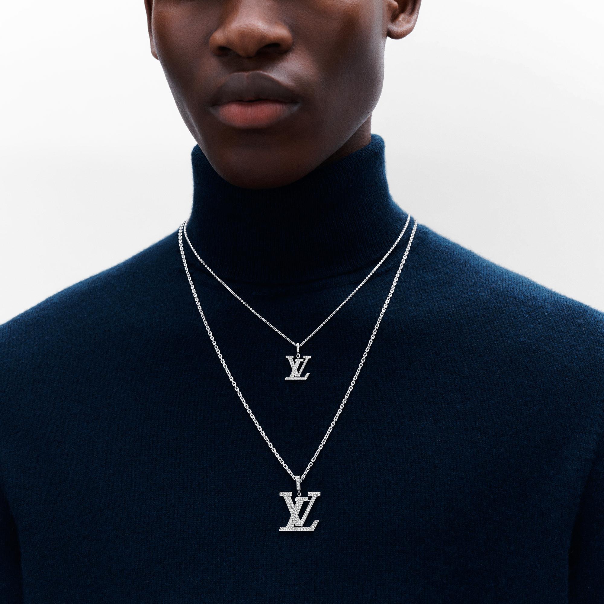 LV Medium Pendant, White Gold And Diamonds  in Jewelry