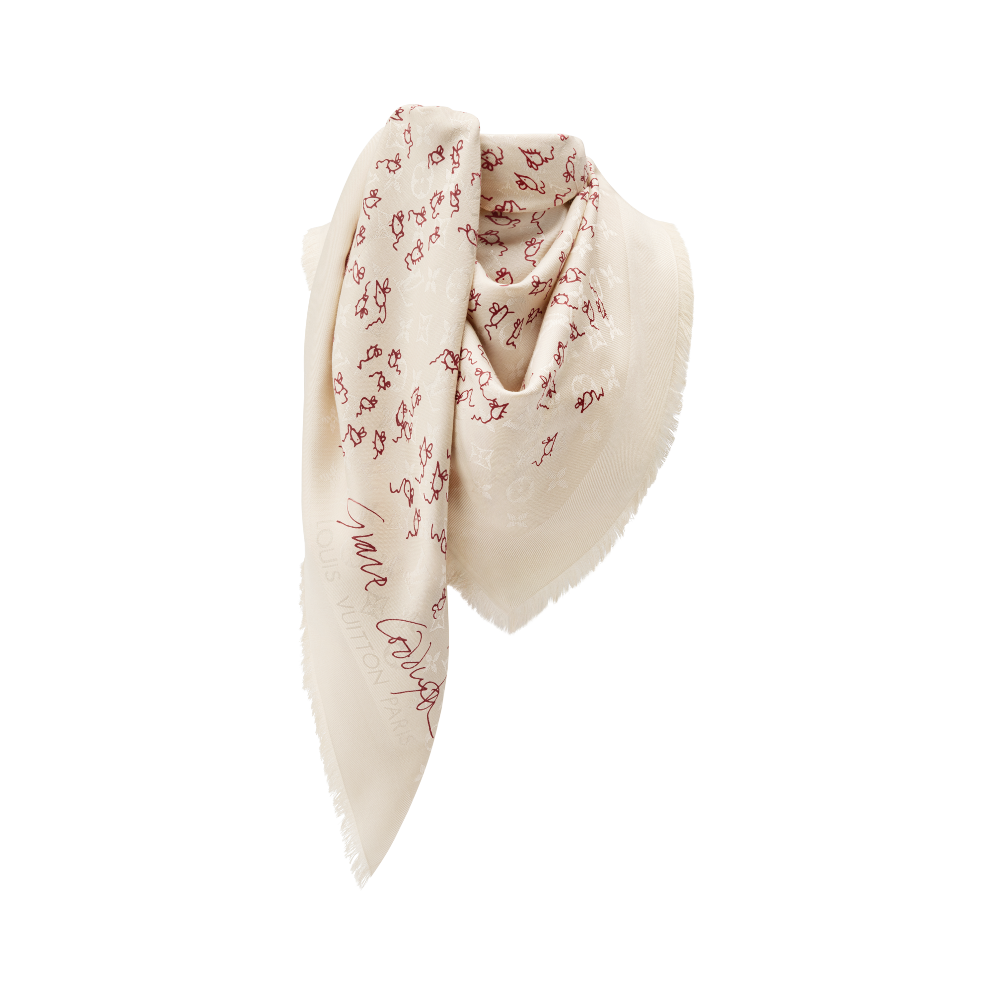 LV Mice Monogram Classique Shawl S00 in Women