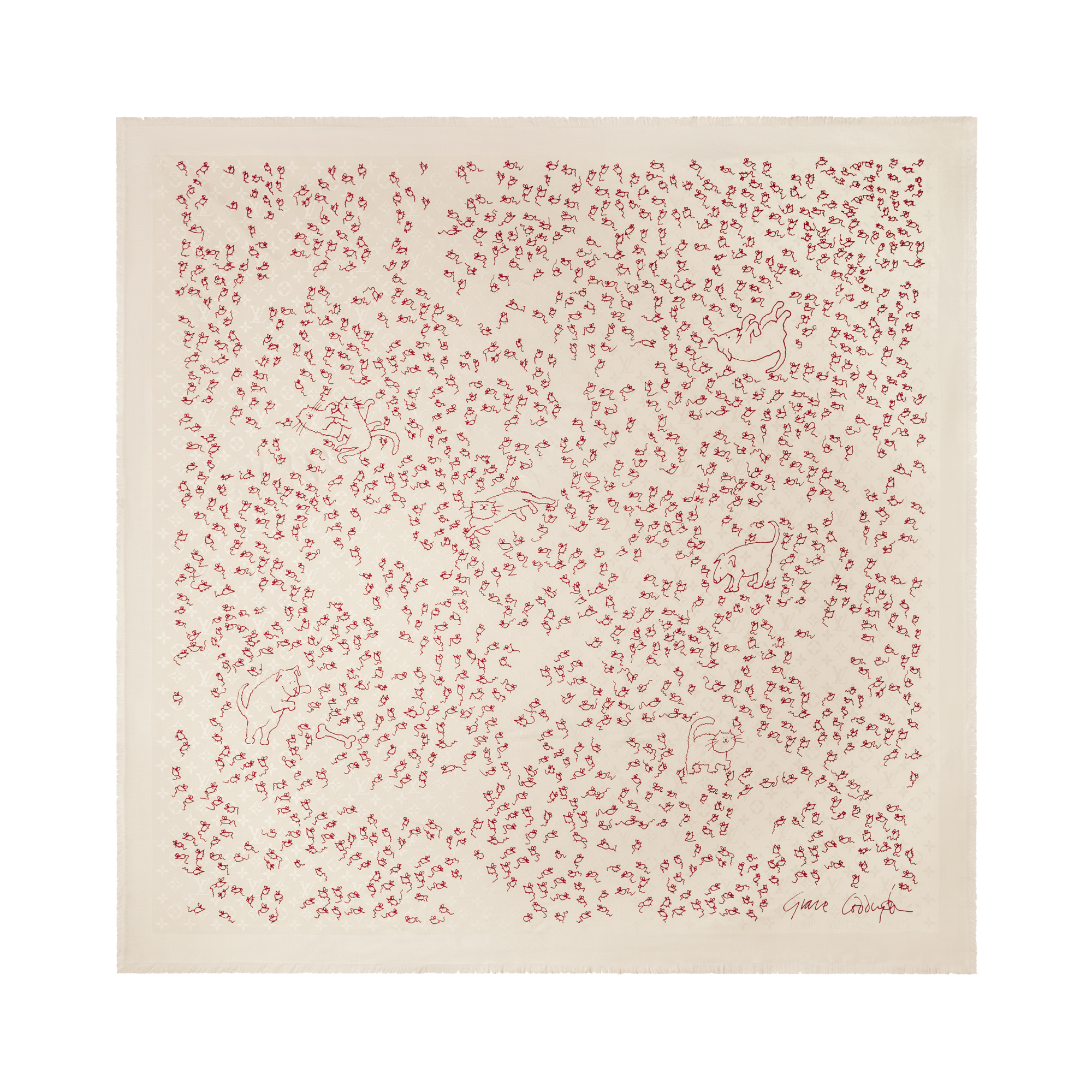 LV Mice Monogram Classique Shawl S00 in Women