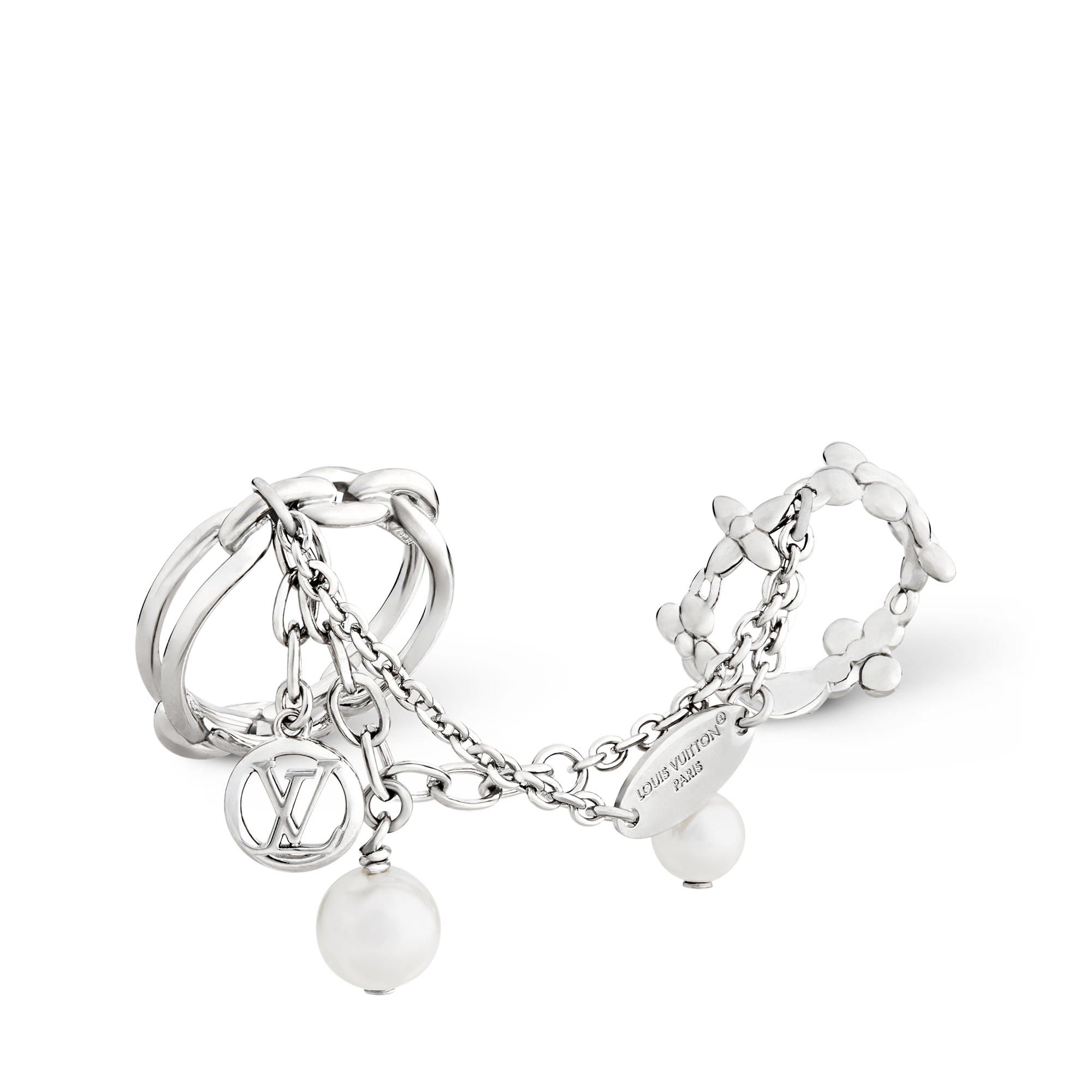 LV Mix Chains Set Of Rings S00 in Women