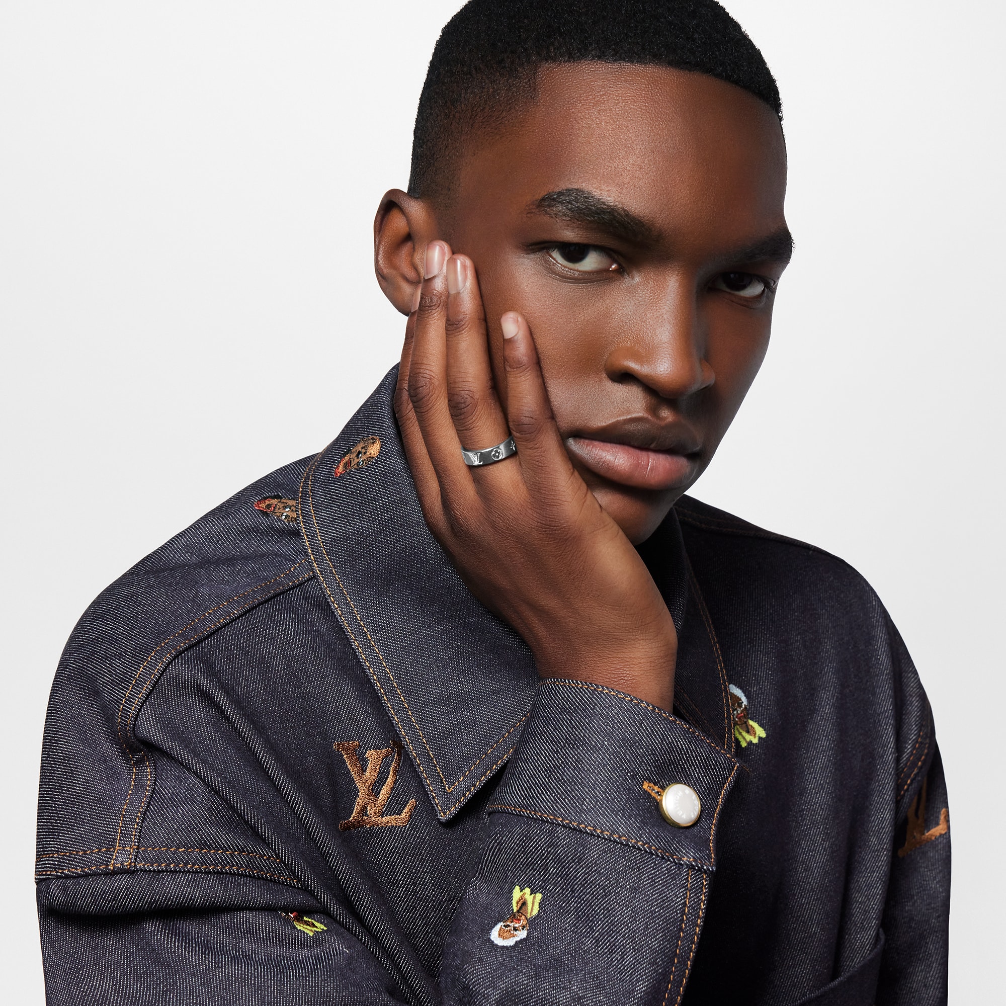 LV Mosaic Thin Ring S00 in Men