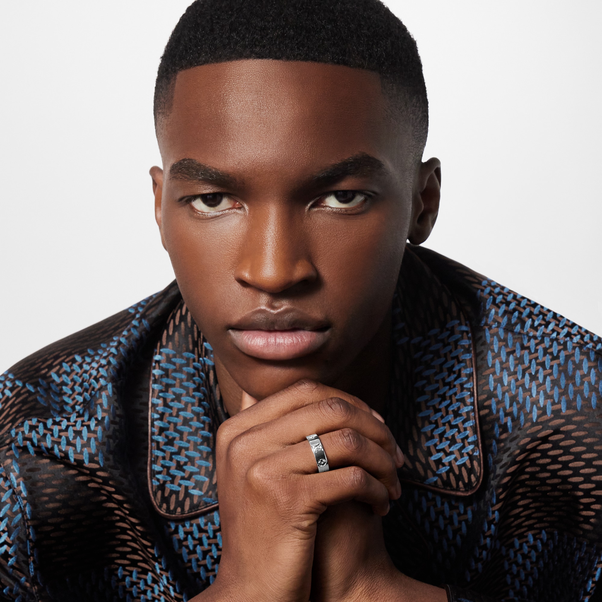 LV Mosaic Thin Ring S00 in Men