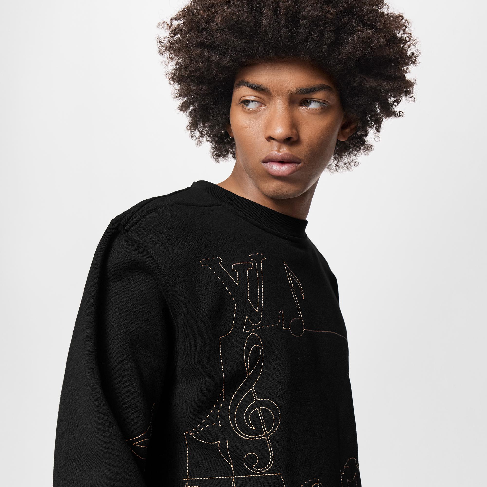 LV Music Line Embroidered Crewneck  in Men