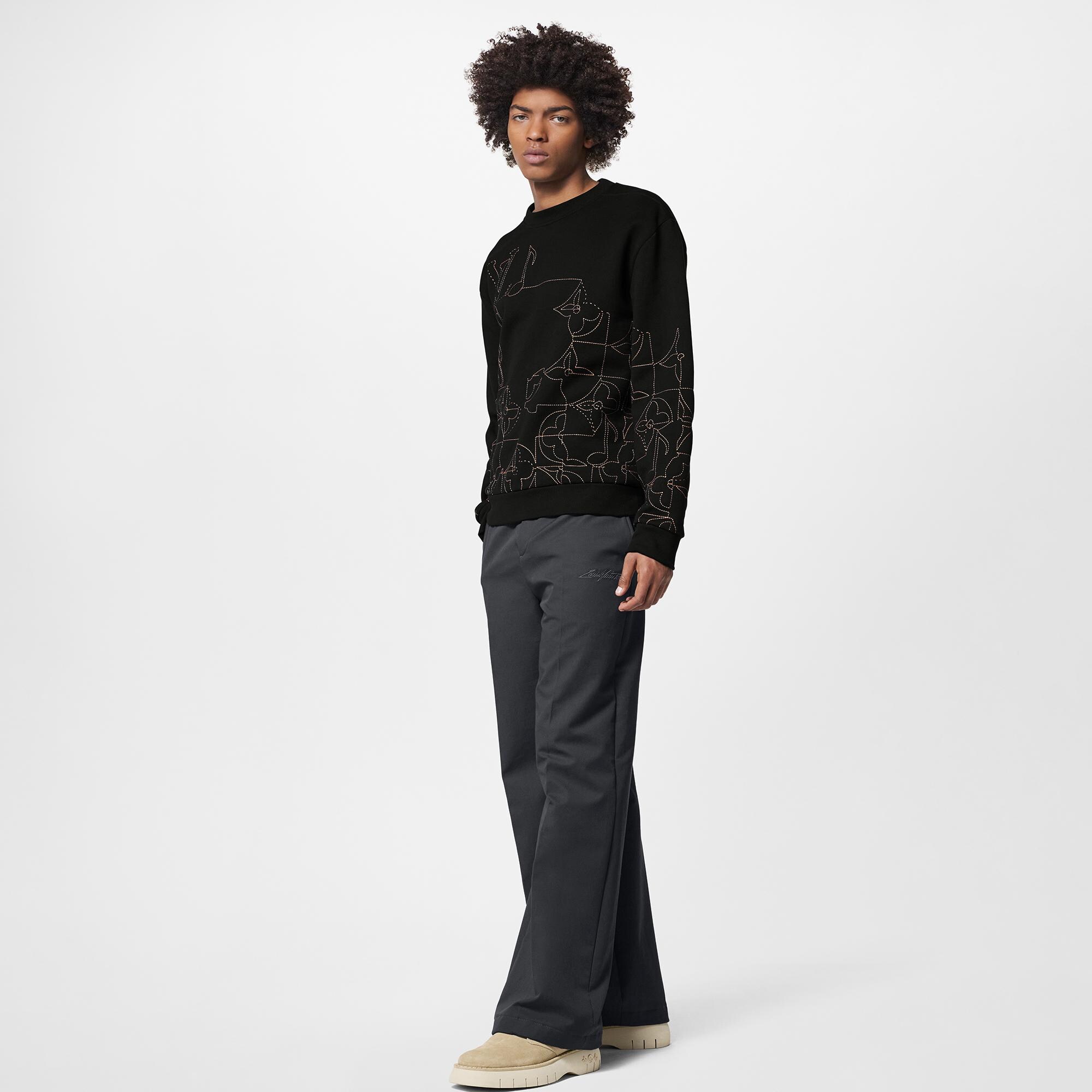 LV Music Line Embroidered Crewneck  in Men