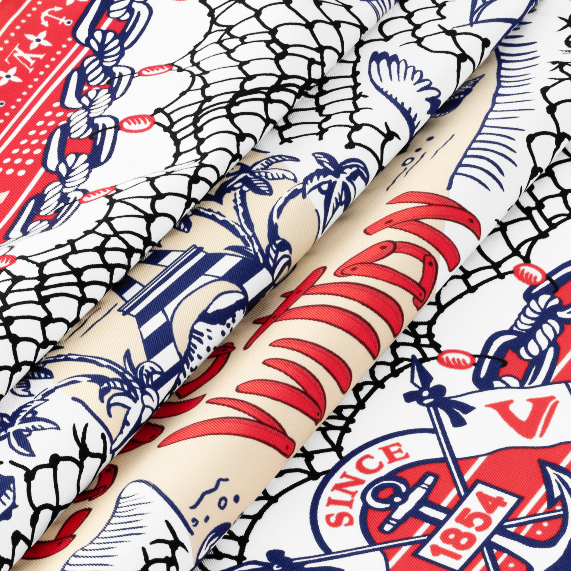 LV Ocean Treasure Map Square 70 S00 in Women