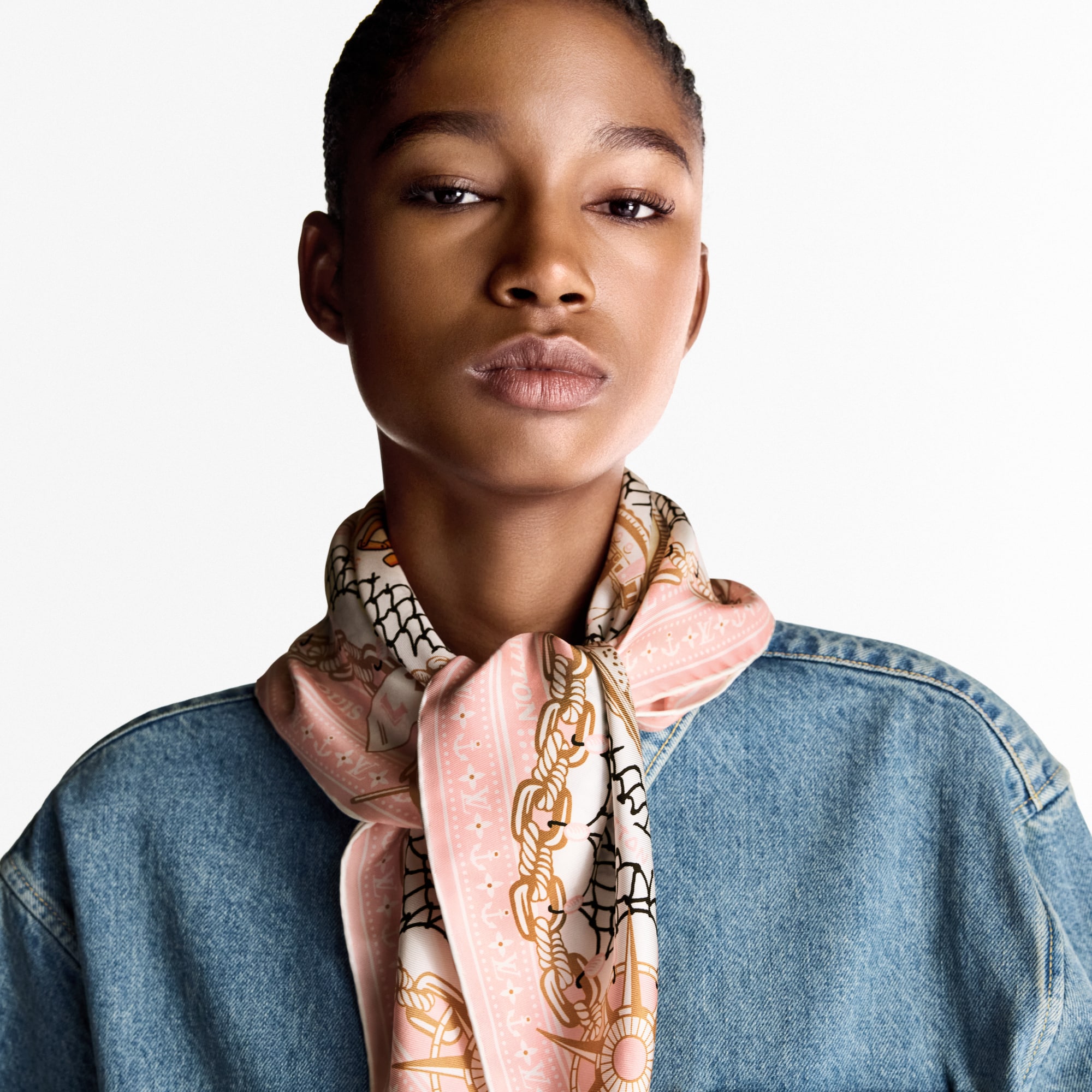 LV Ocean Treasure Map Square 70 S00 in Women