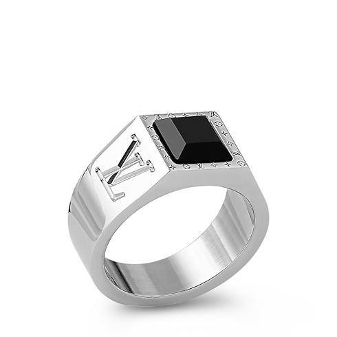 LV Onyx Signet Ring S00 in Men's Accessories New This Season collections by Louis Vuitton (Product zoom)