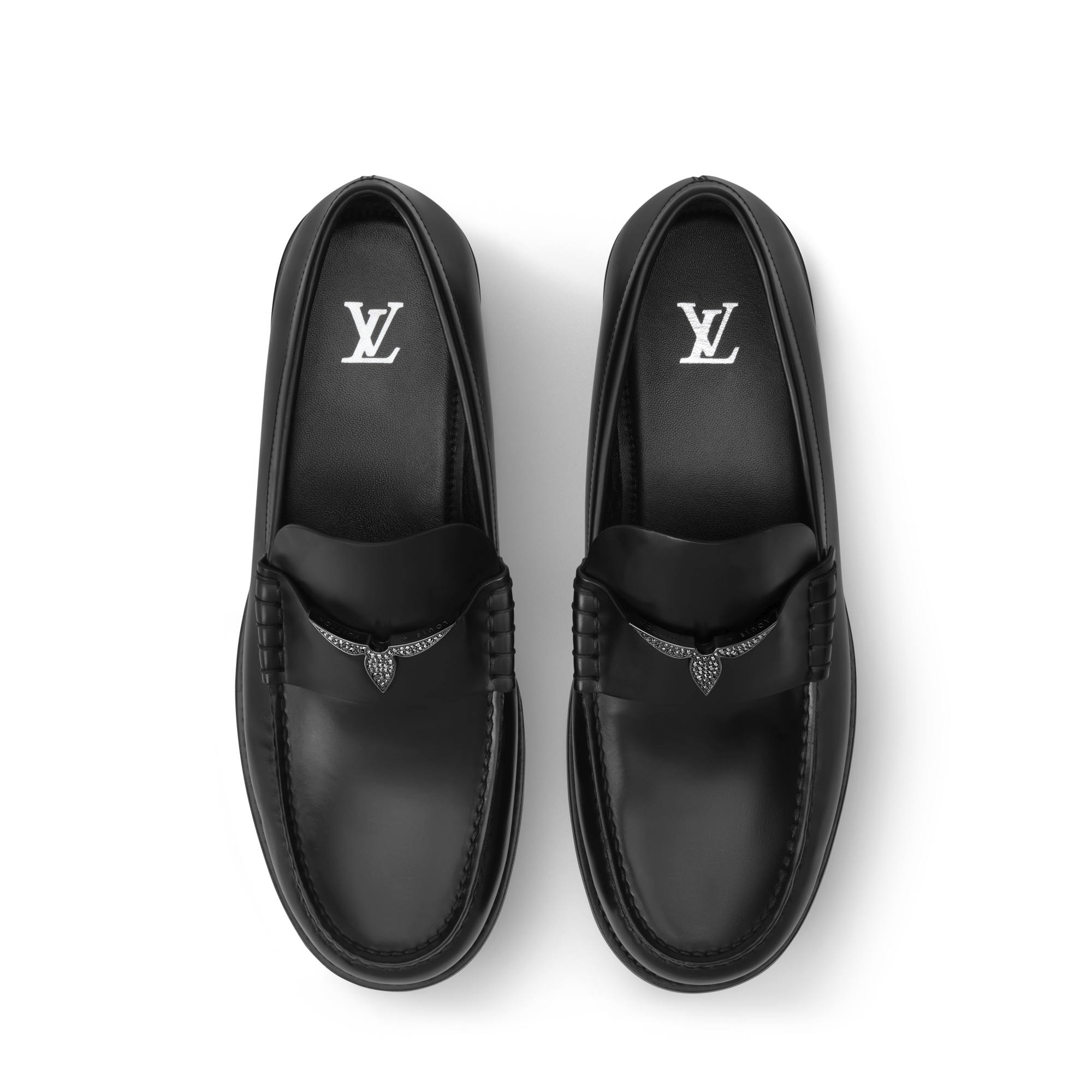 Louis Vuitton Black Leather Men’s Slip-On Loafers with LV Metal Bit Louis Vuitton Black Leather Loafers main image 3