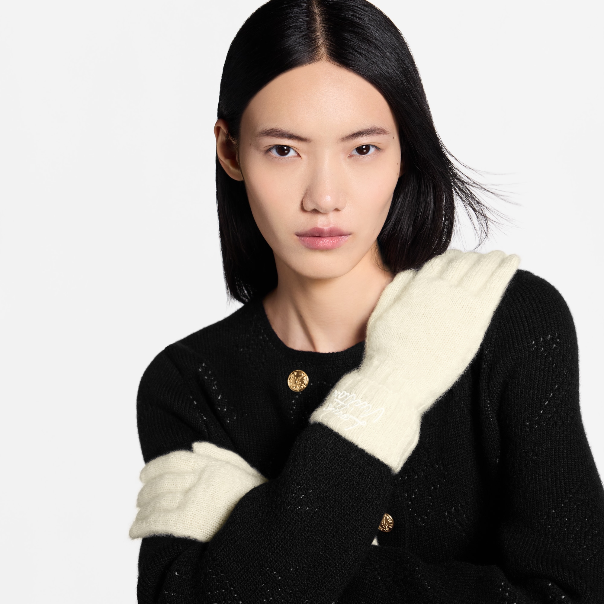 LV Script Gloves S00 in Women