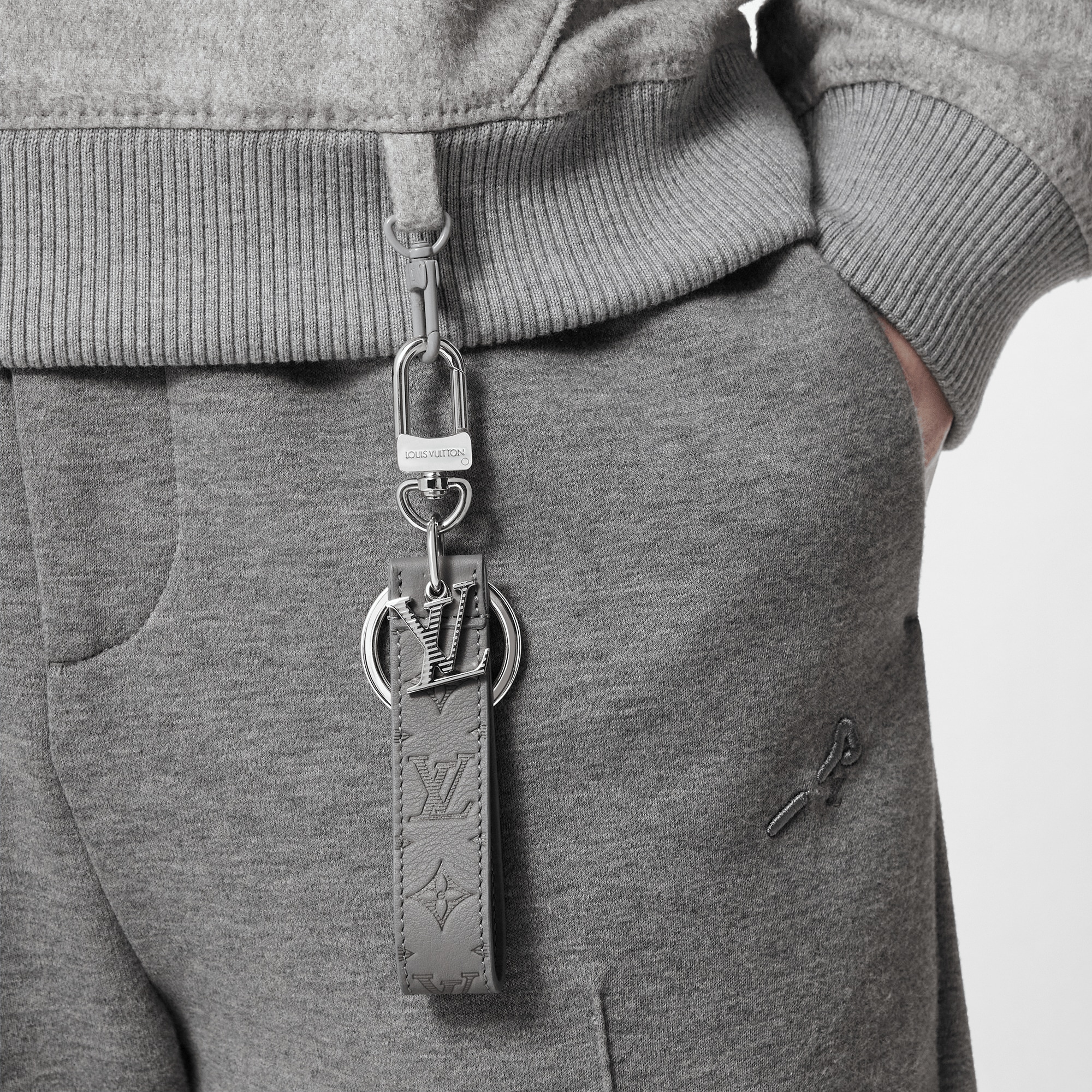 LV Shadow Dragonne Key Holder And Bag Charm S00 in Men