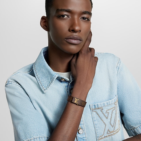 LV Slim Bracelet Monogram Canvas in Men's Fashion Jewelry Bracelets collections by Louis Vuitton (Product zoom)