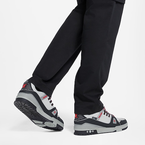 LV Trainer Sneaker cropped worn view
