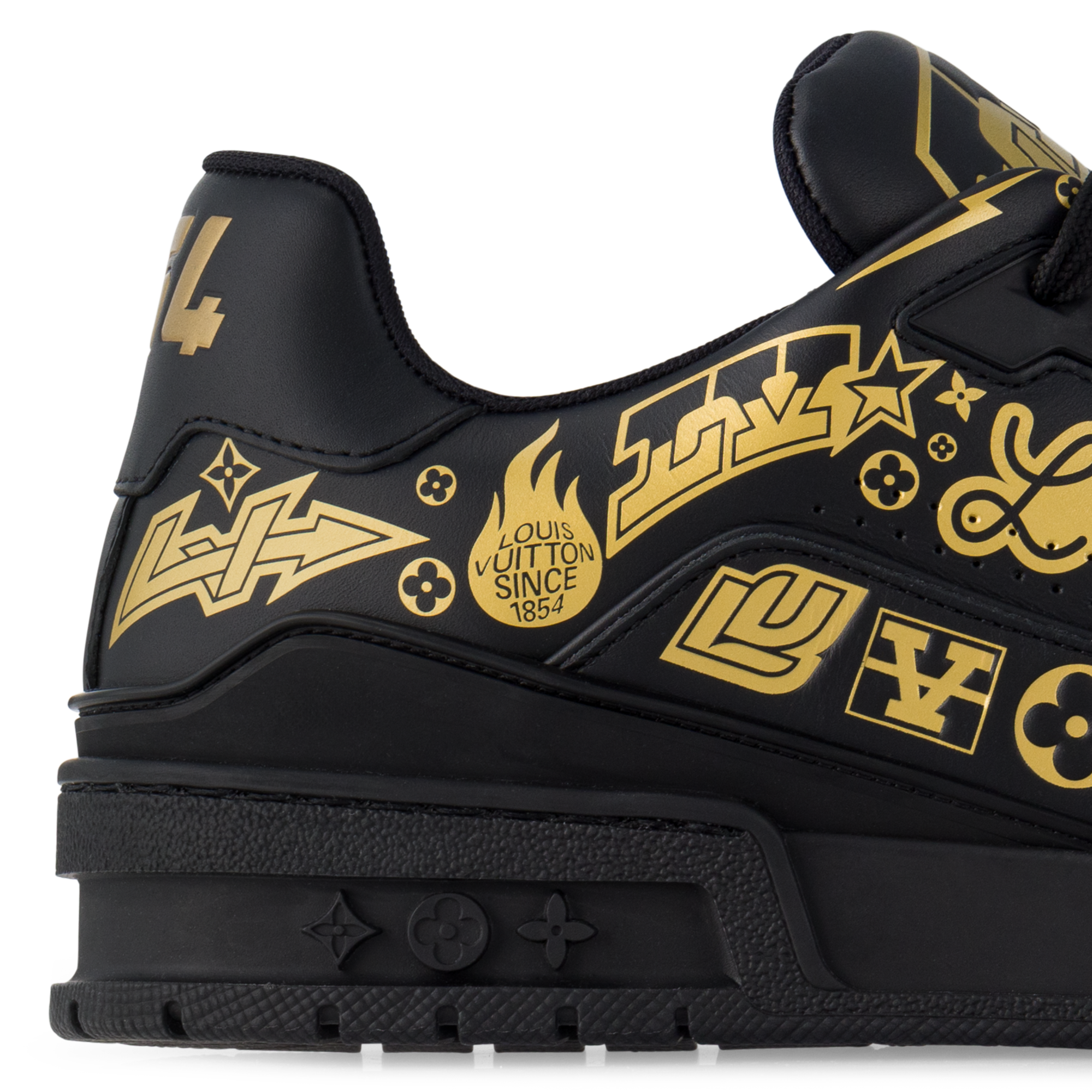 louis vuitton sneakers black gold