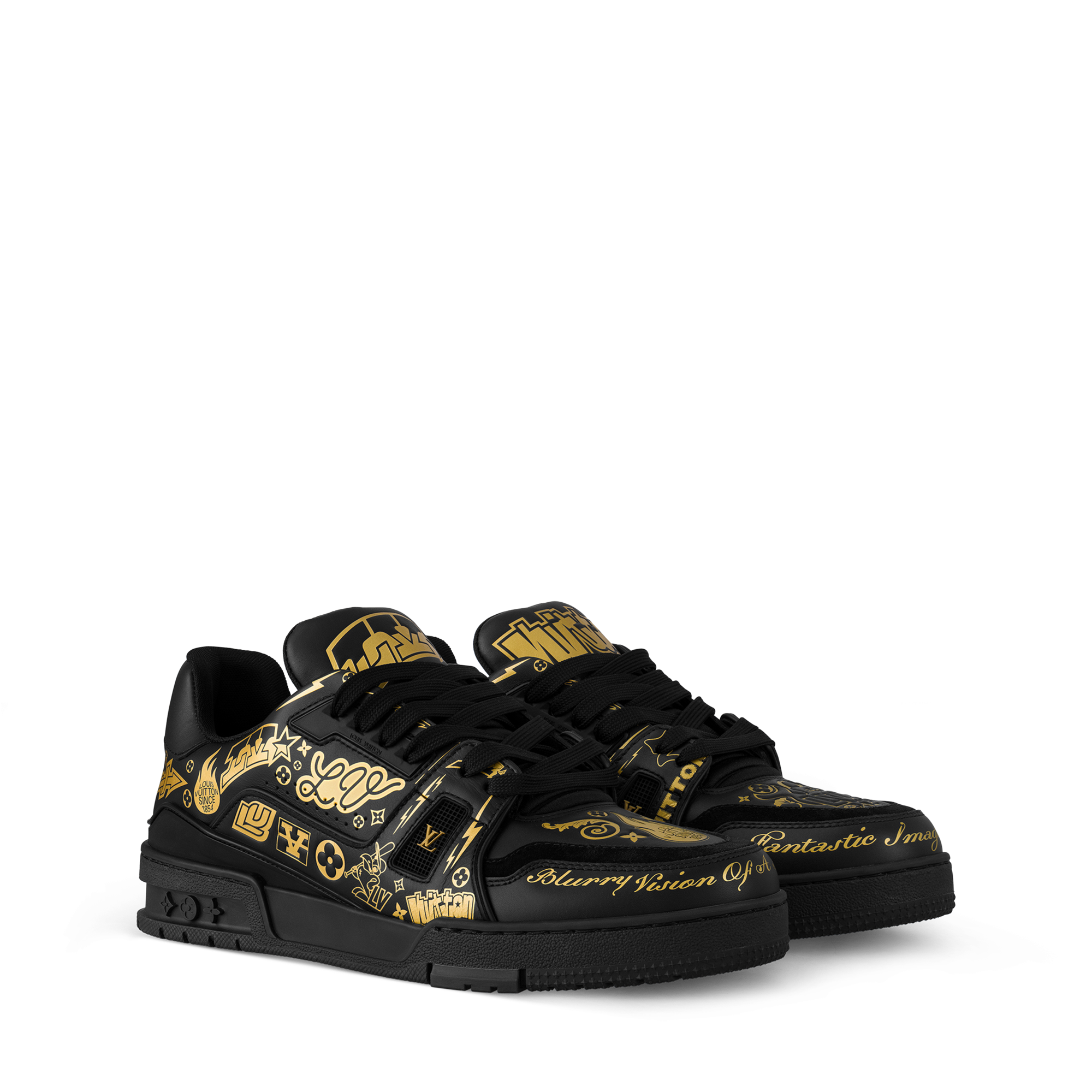 louis vuitton sneakers black and gold