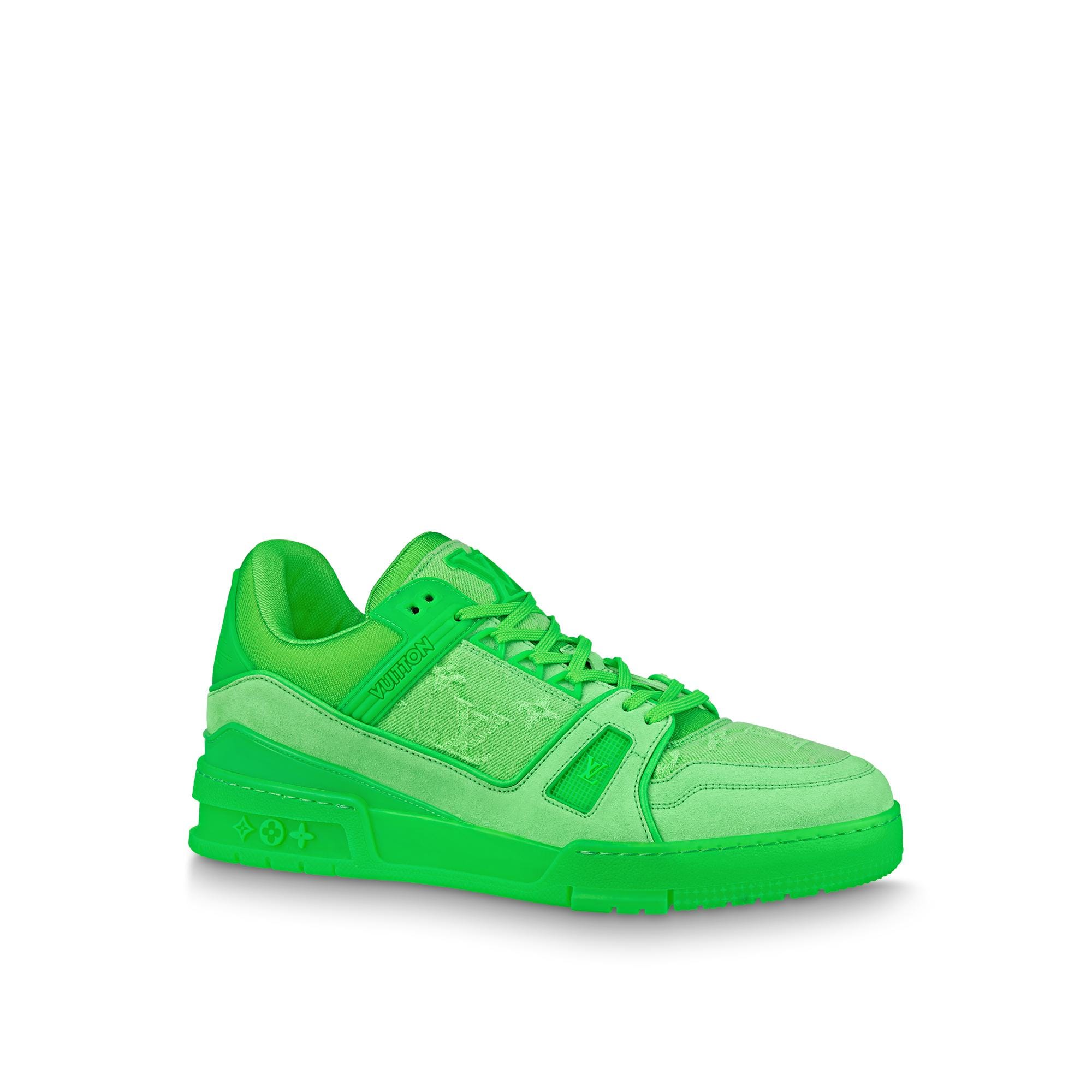 louis vuitton green and white sneakers