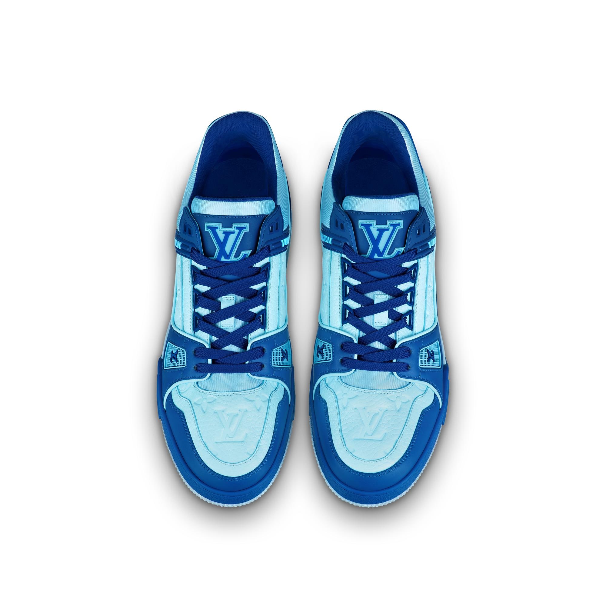 blue lv trainer sneaker