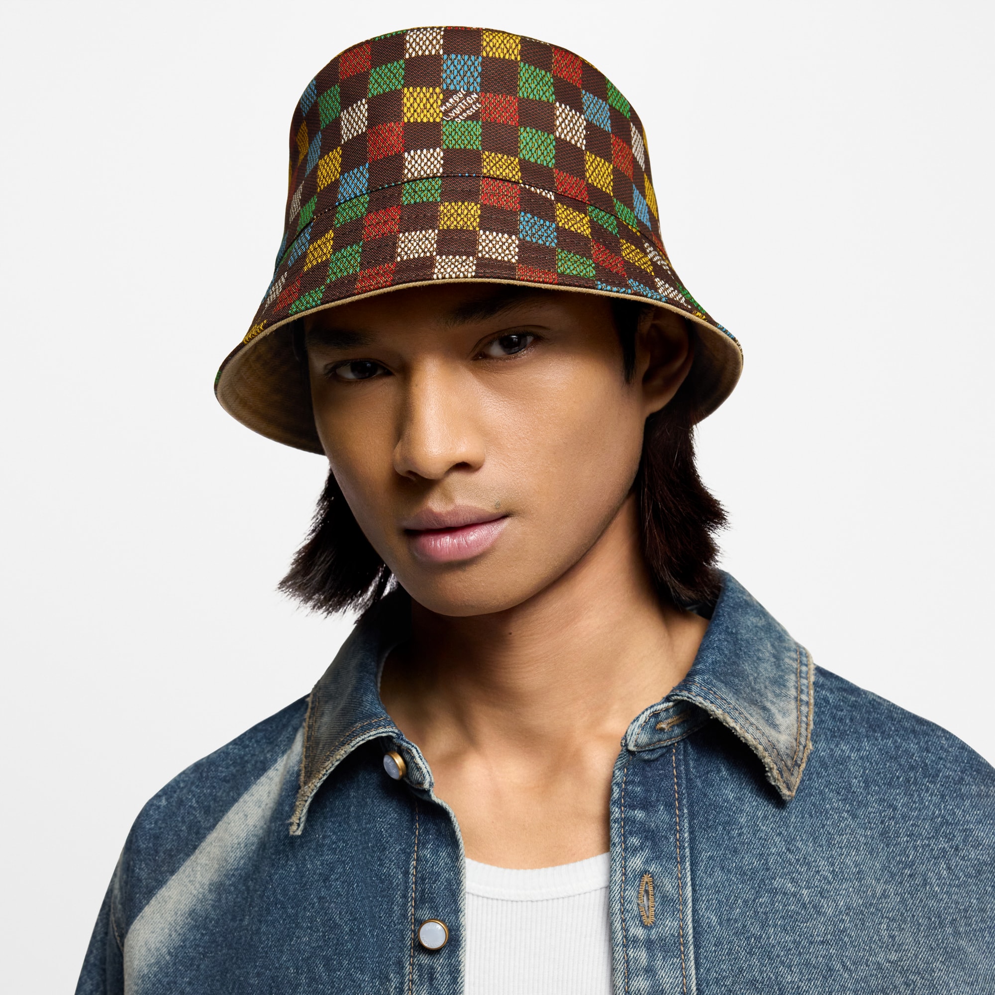LV Vers Damier Reversible Bucket Hat S00 in Men