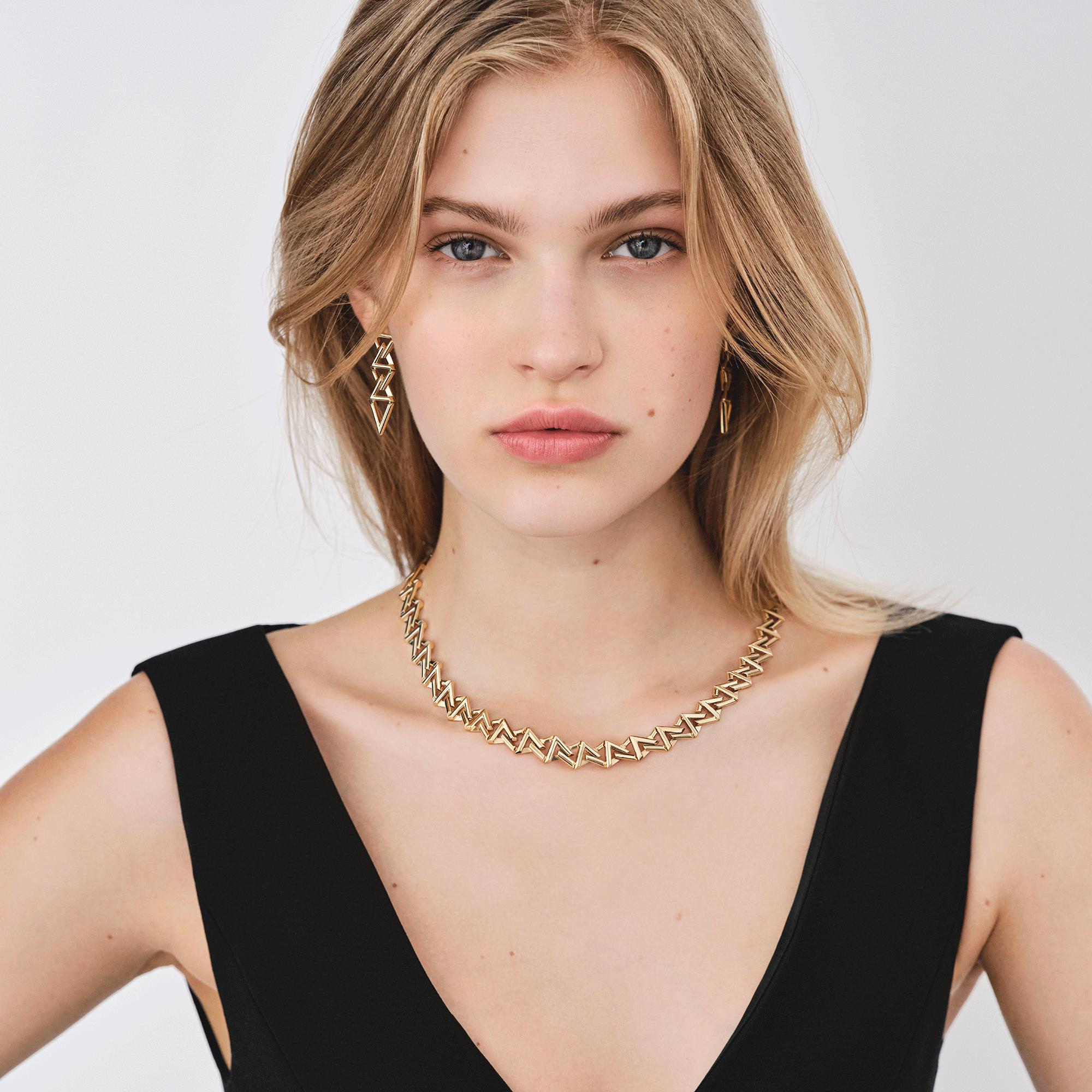 LV Volt Curb Chain Necklace, Yellow 