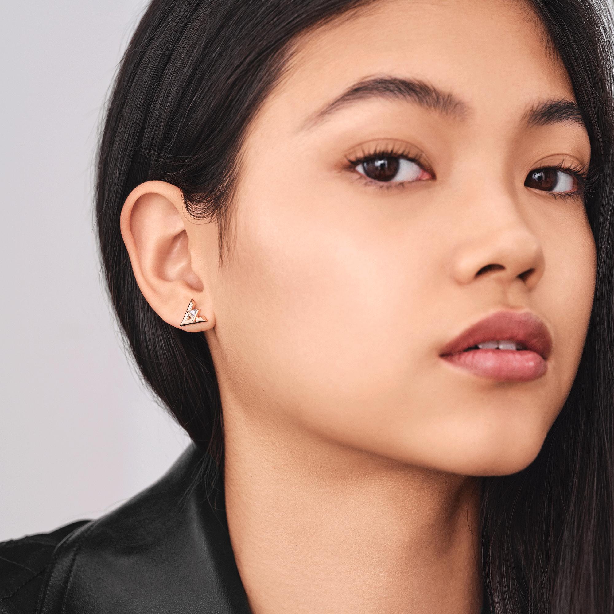 LV Volt One Stud, Pink Gold And Diamond - Per Unit  in Jewelry