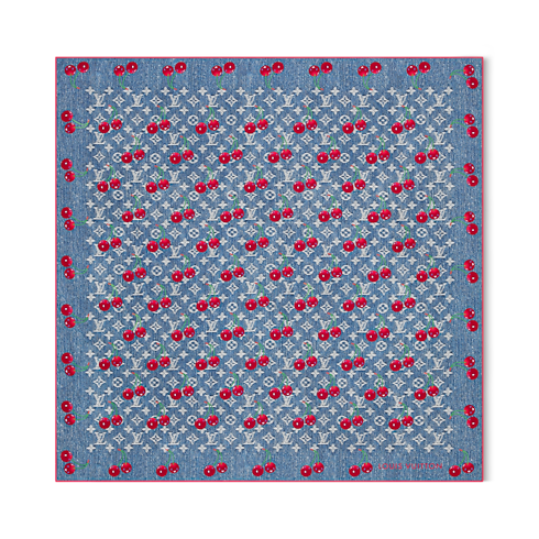 LV x TM Denim Cerise Square 90 S00 in Women's Accessories Silk Squares and Bandeaus collections by Louis Vuitton (Product zoom)