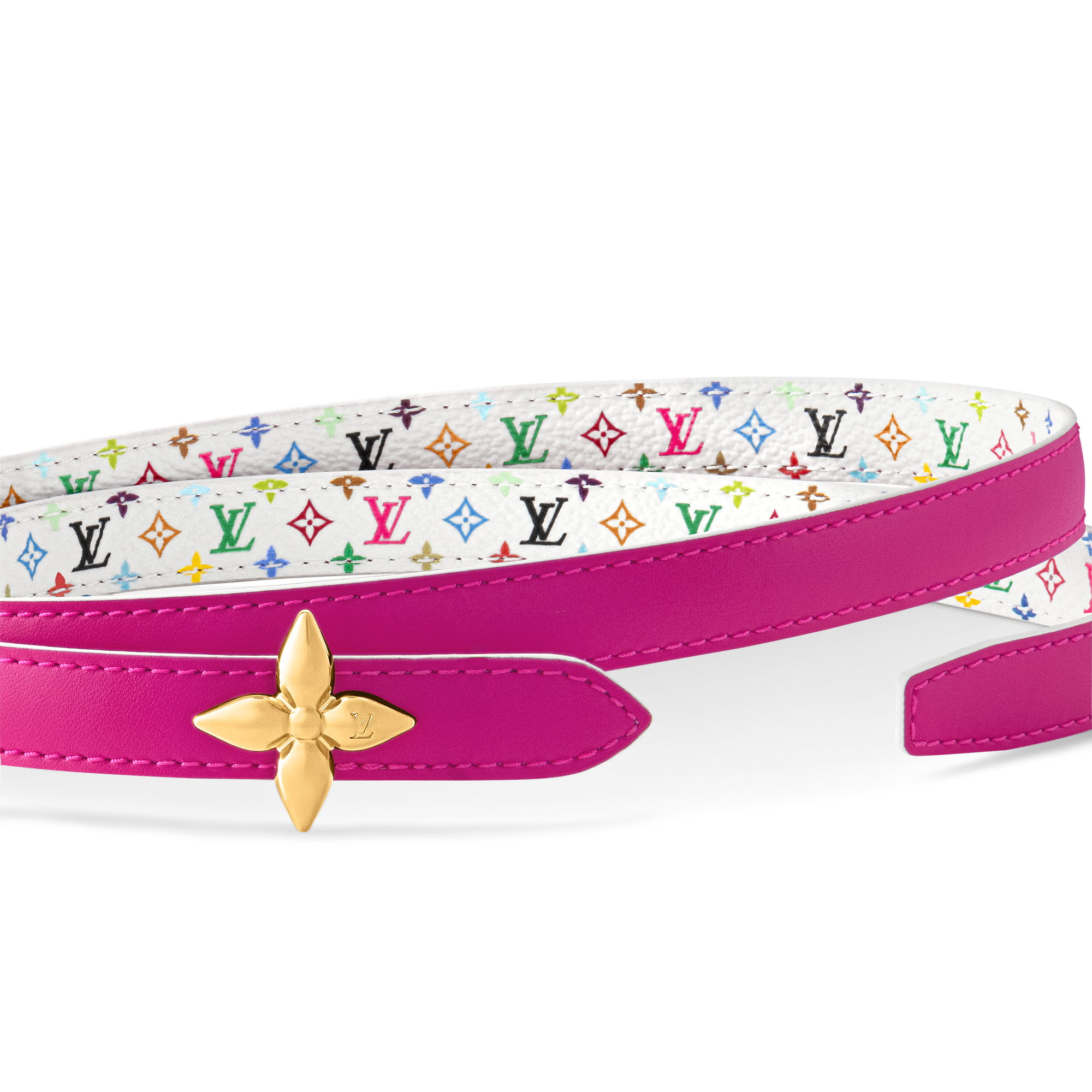 NEW LOUIS VUITTON Limited Edition Murakami Multicolor Monogram Leather Belt Louis Vuitton // X Takashi Murakami Belt – VSP Consignment main image 2