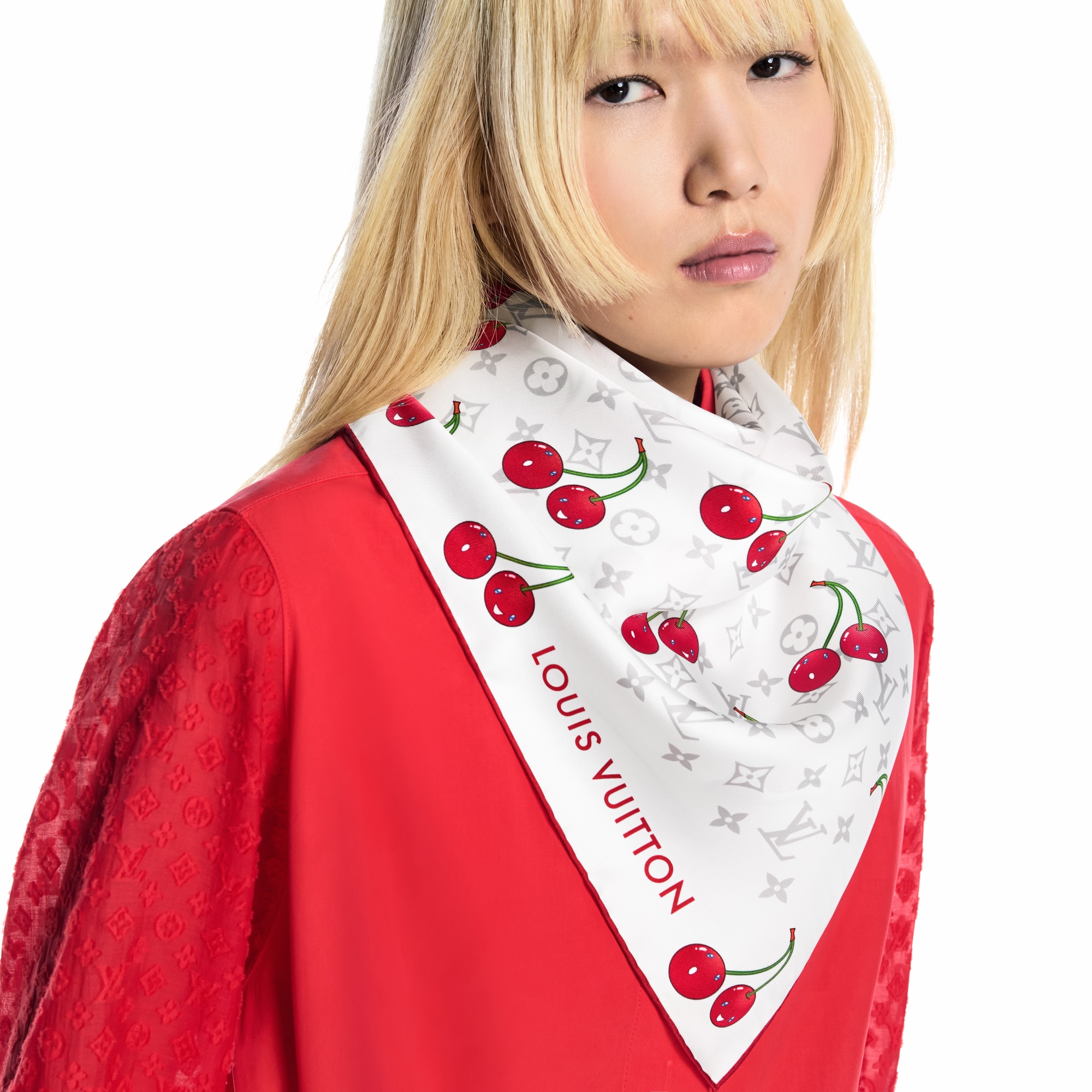 LV x TM Monogram Cerise Square 90 S00 in Women