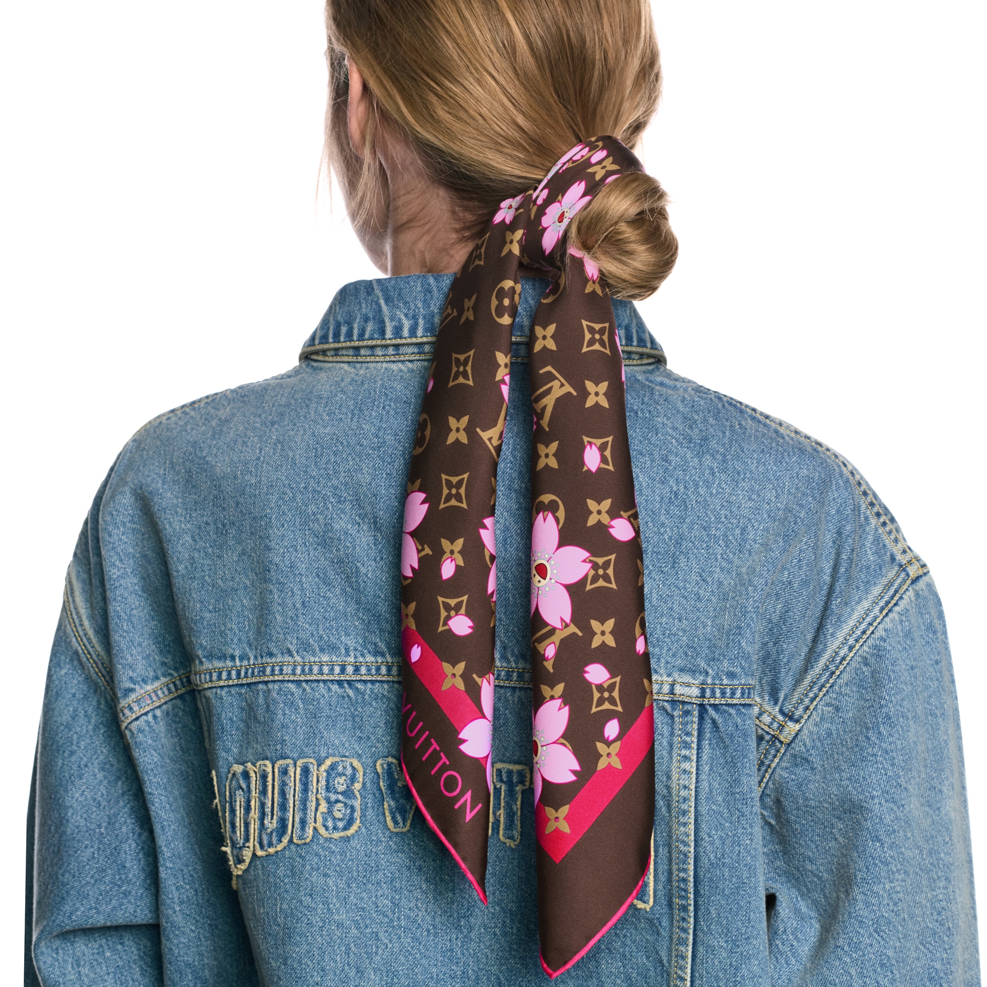 LV x TM Monogram Cherry Blossom Square 70 S00 in Women