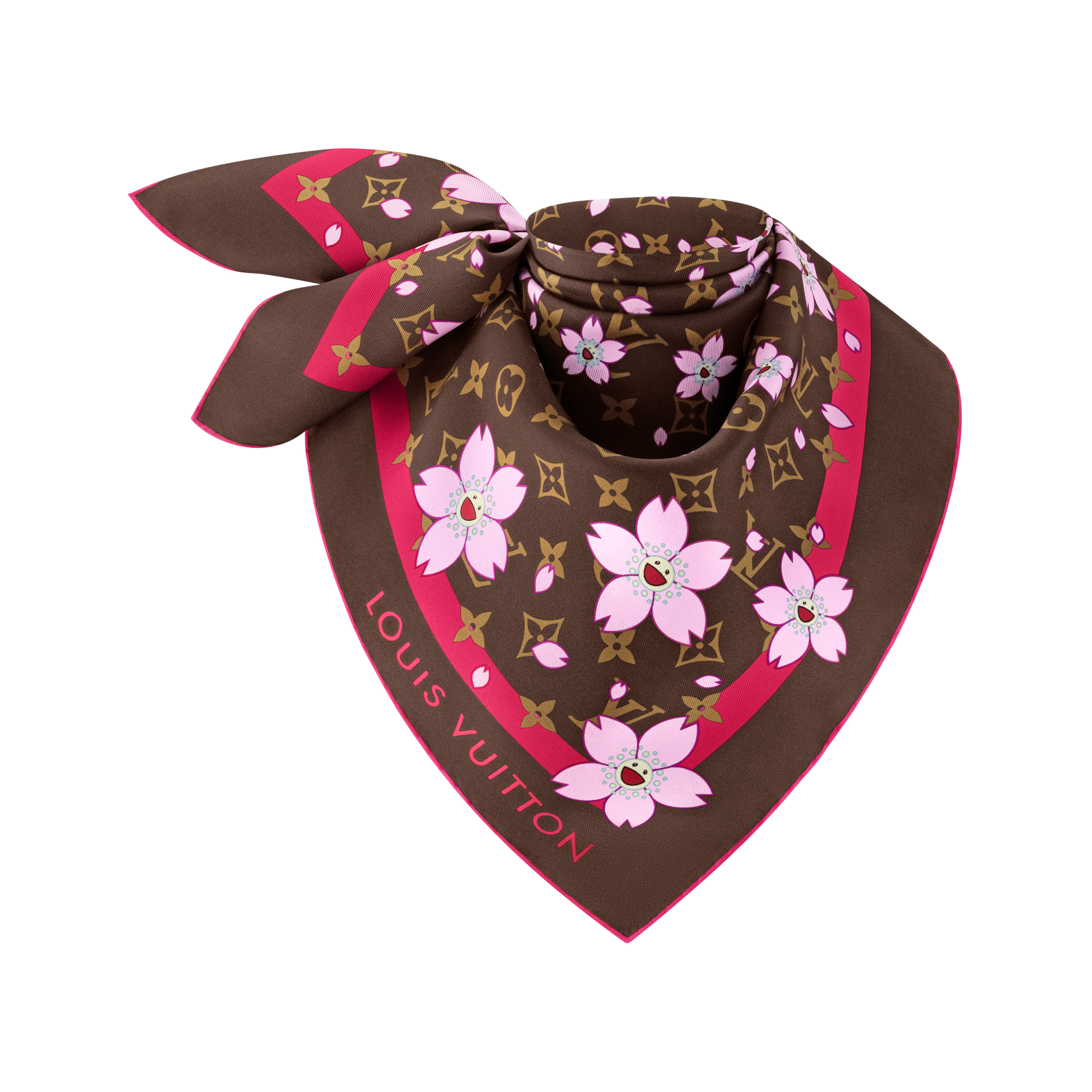 LV x TM Monogram Cherry Blossom Square 70 S00 in Women