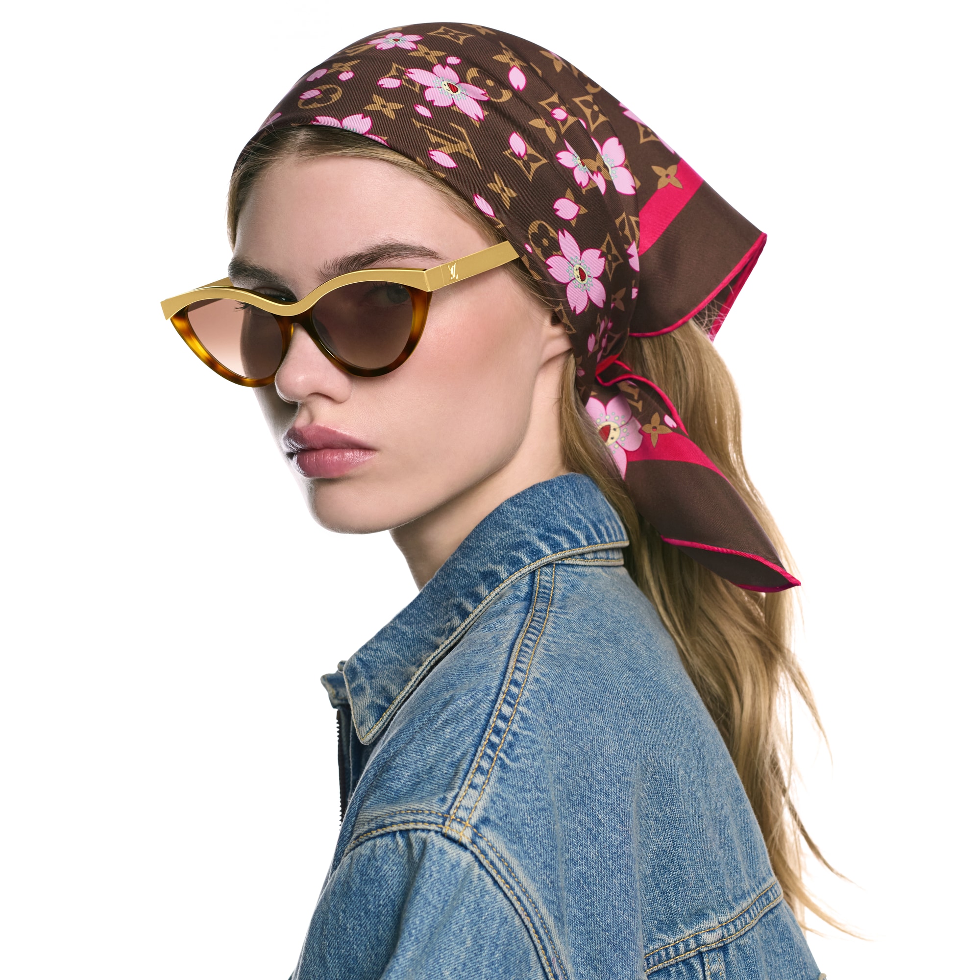 LV x TM Monogram Cherry Blossom Square 70 S00 in Women