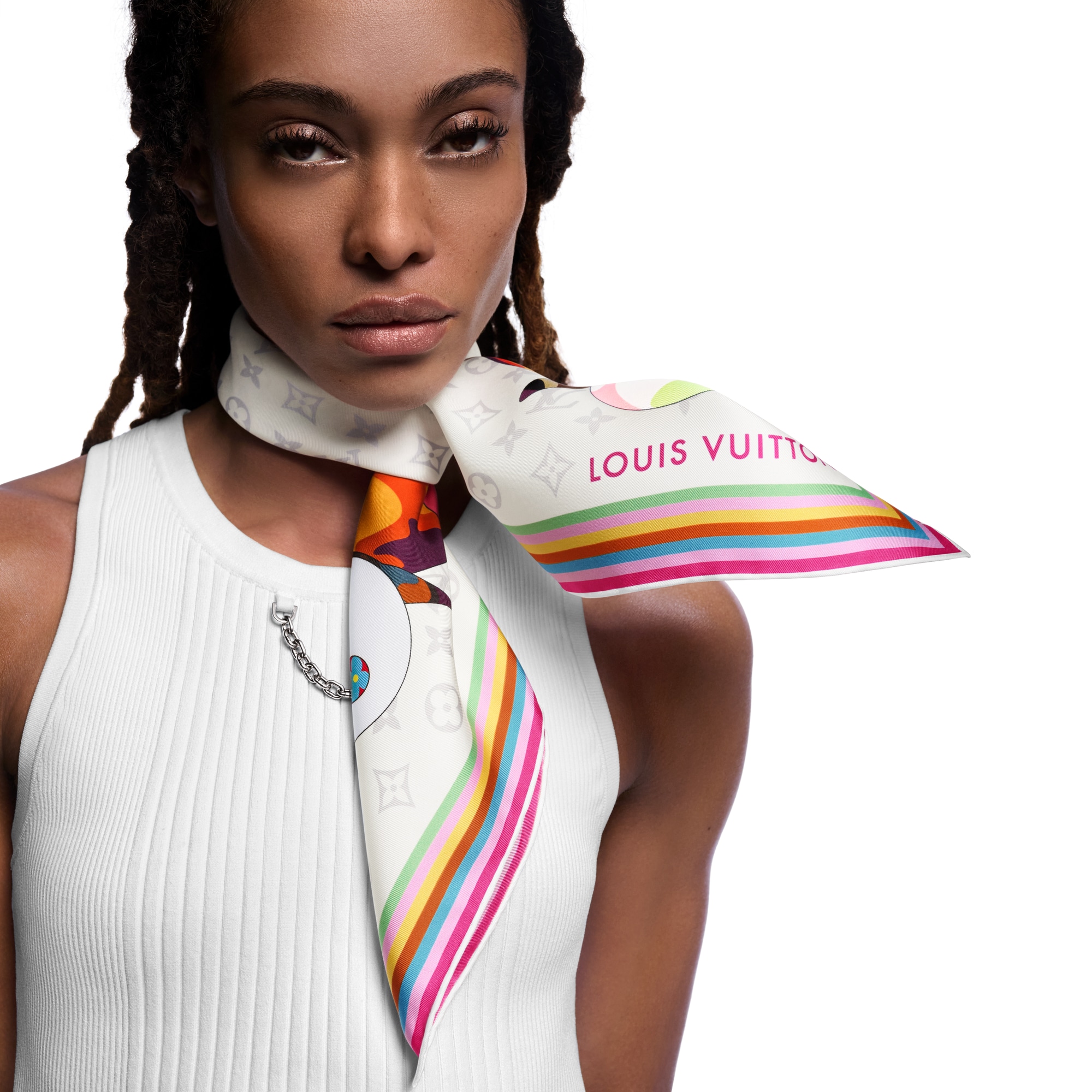 LV x TM Monogram Superflat Characters Square 70 S00 in Women