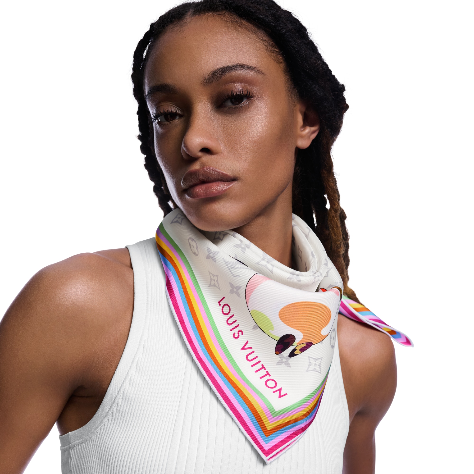 LV x TM Monogram Superflat Characters Square 70 S00 in Women