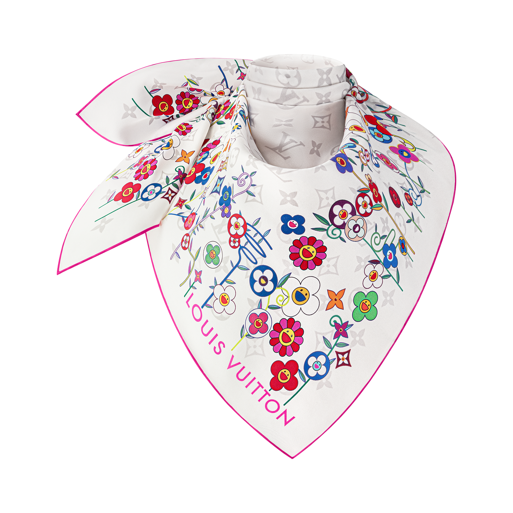 LV x TM Monogram Superflat Flowers Square 90 S00 in Women