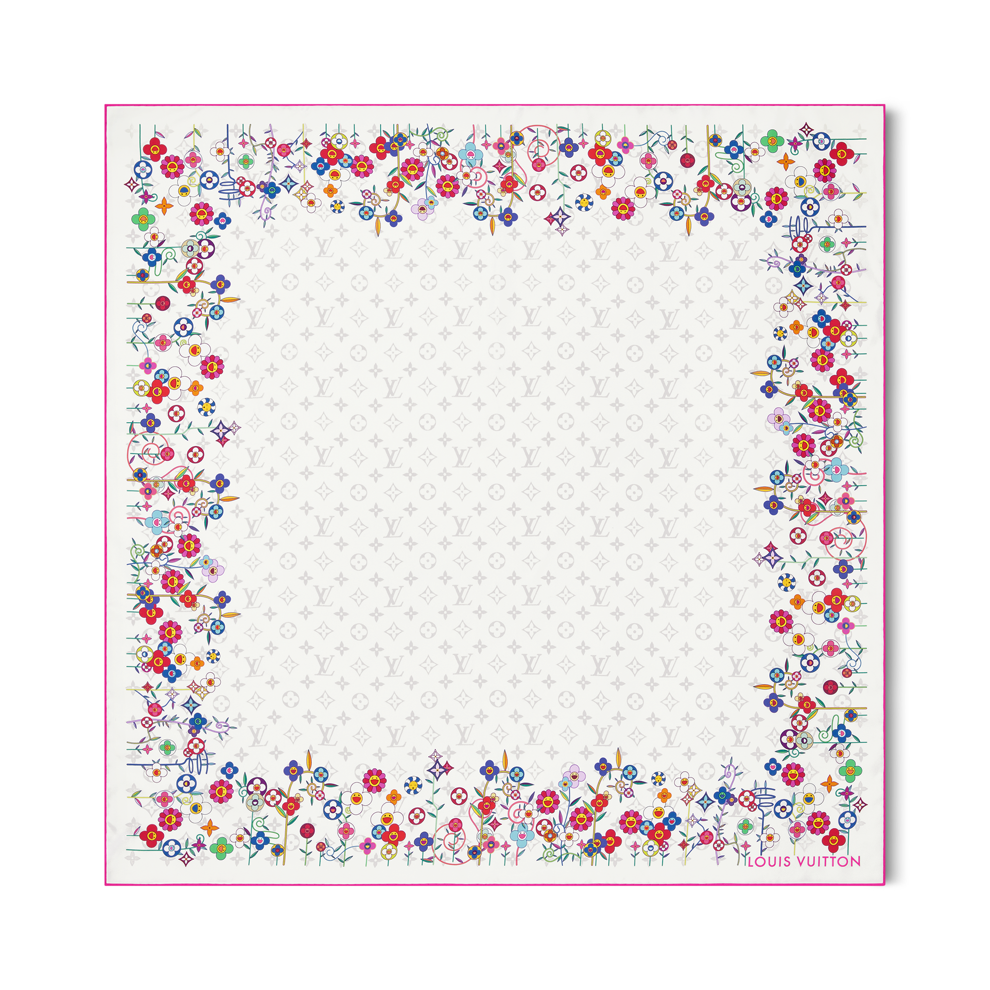 LV x TM Monogram Superflat Flowers Square 90 S00 in Women