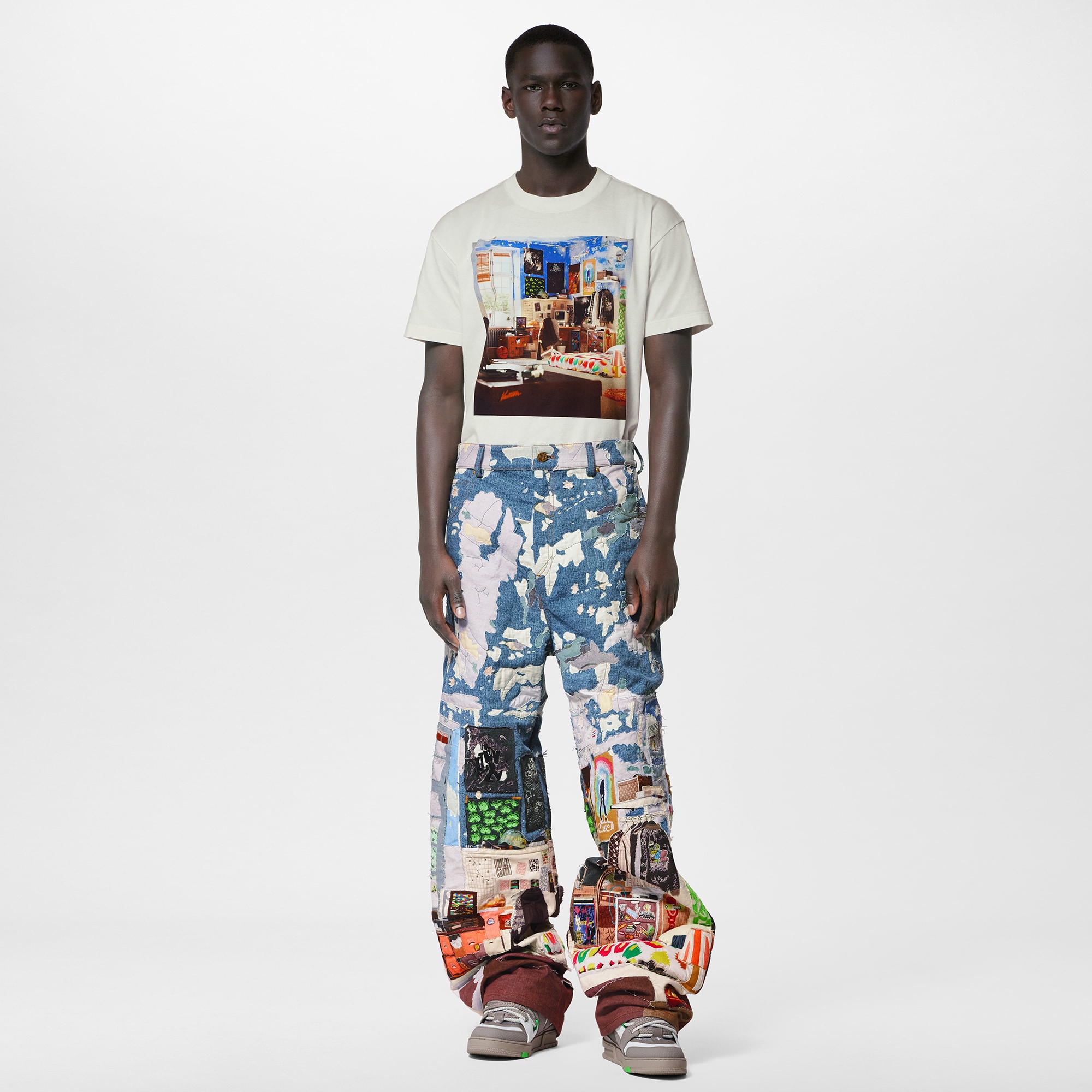 Made To Order Embroidered Baggy Pants  in Men