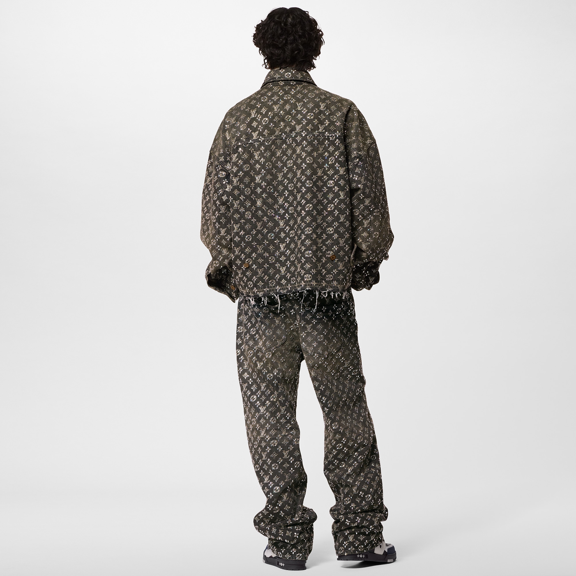 Made To Order Embroidered Monogram Denim Overshirt  in Men