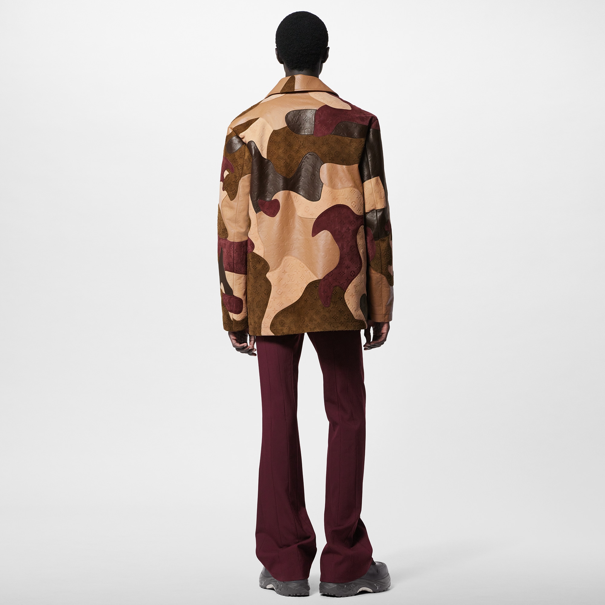 Made To Order Monogram Patchworked Portrait Leather Jacket  in Men