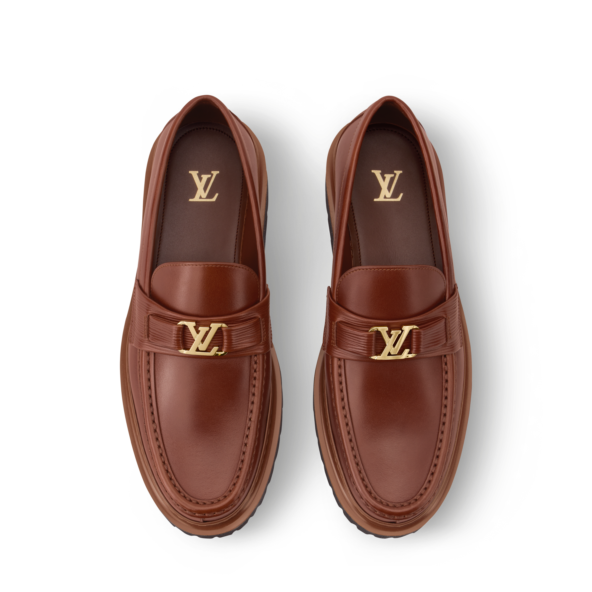 Louis Vuitton Men\'s Brown Leather Slip-On Loafers Europe 46 Premium LV New Balance 1906L Loafers main image 3